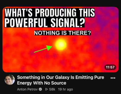 Anton Petrov YouTube thumbnail about a mysterious galactic signal
