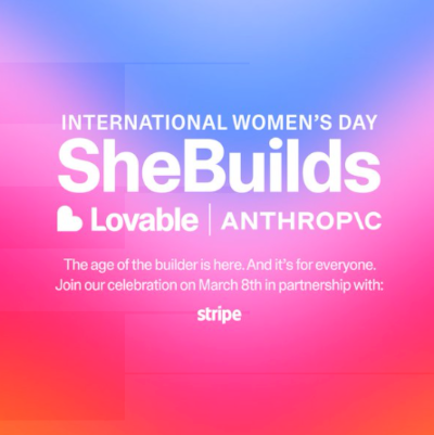 International Women's Day Lovable SheBuilds visual