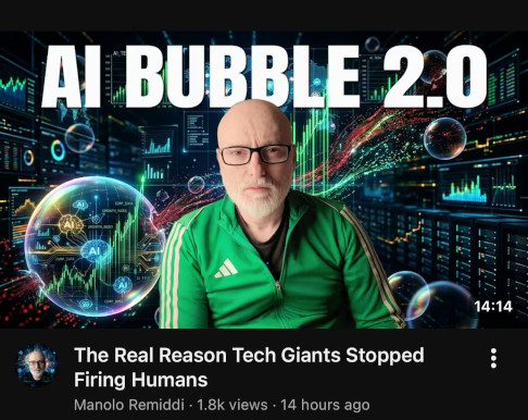 YouTube thumbnail with the hook text AI BUBBLE 2.0